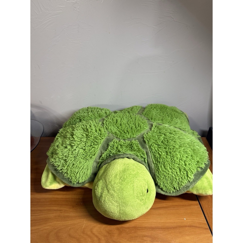 Pillow Pets Turtle 18" Green Plush 2010 Retired‎ Stuffed Animal Foldable